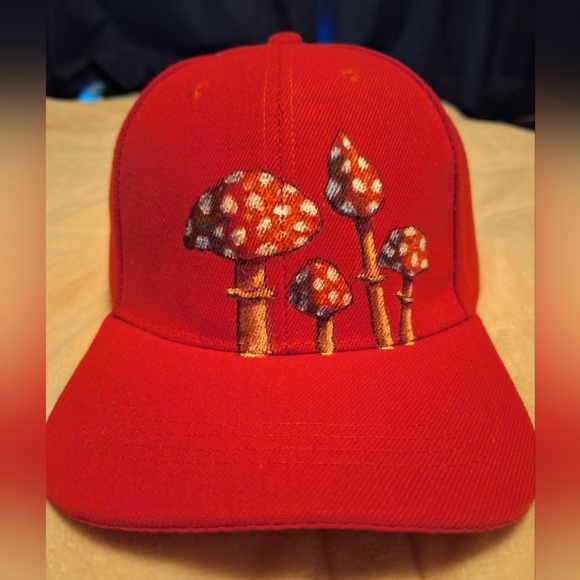 Red Mushroom Baseball Cap! - Picture 2 of 5